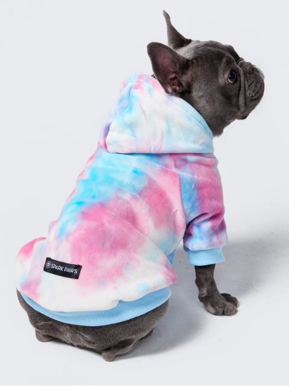 Cotton Candy Pink & Blue Dog Hoodie - Soft Pullover Pet Sweater - Picture 2 of 3
